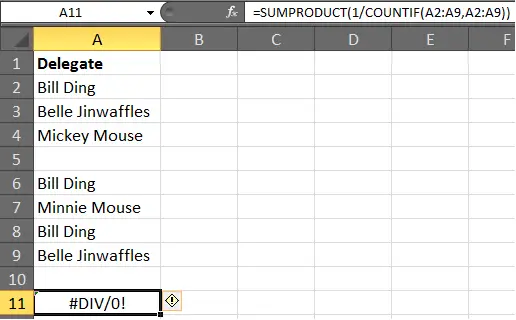 Spaces causing an error when counting uniques