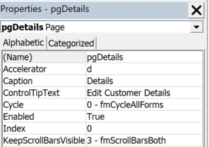 Editing pages using the Properties window