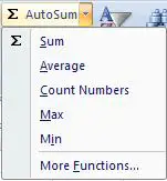 Selecting a statistical function in Excel on the Ribbon