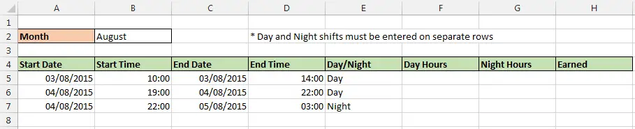 Excel timesheet spreadsheet