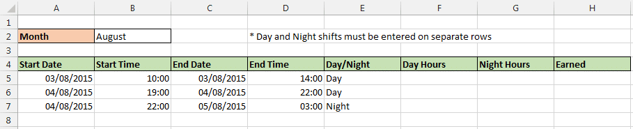 Excel timesheet spreadsheet