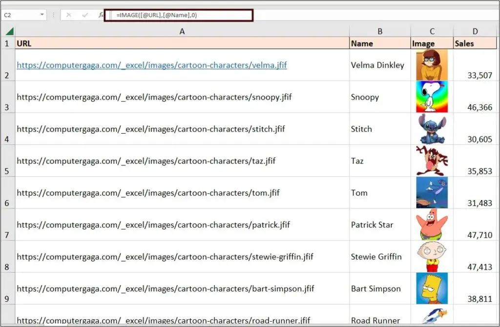 Insert images in Excel using a cell value