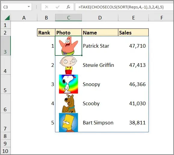 Excel IMAGE function results returned as part of a multi-column array