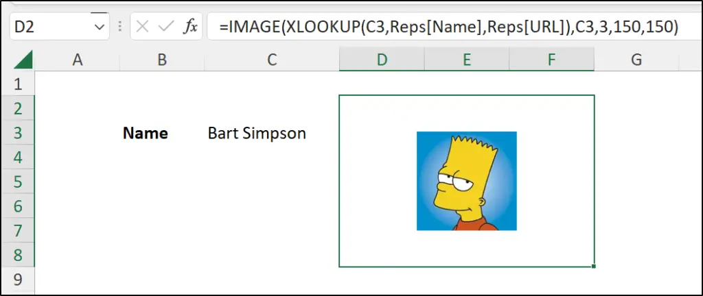 Excel image lookup using the IMAGE and XLOOKUP functions