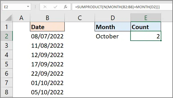 N function used with SUMPRODUCT