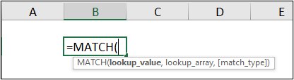 Syntax of the MATCH function