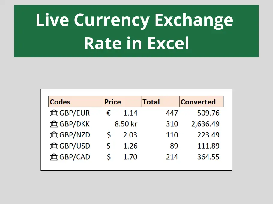 Live currency exchange rate in Excel thumbnail