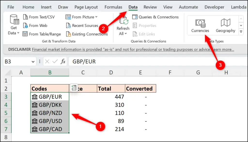 Applying the currencies data type