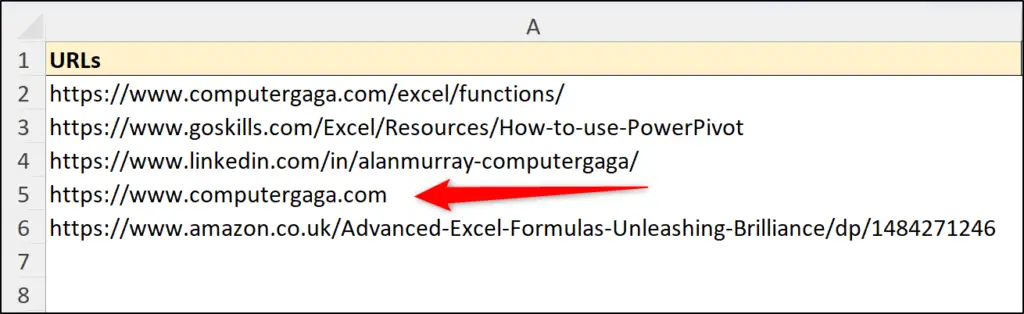 Extracting the domain from a list of URLs