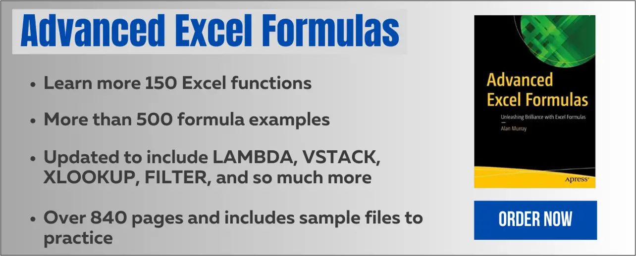 Advanced Excel formulas book