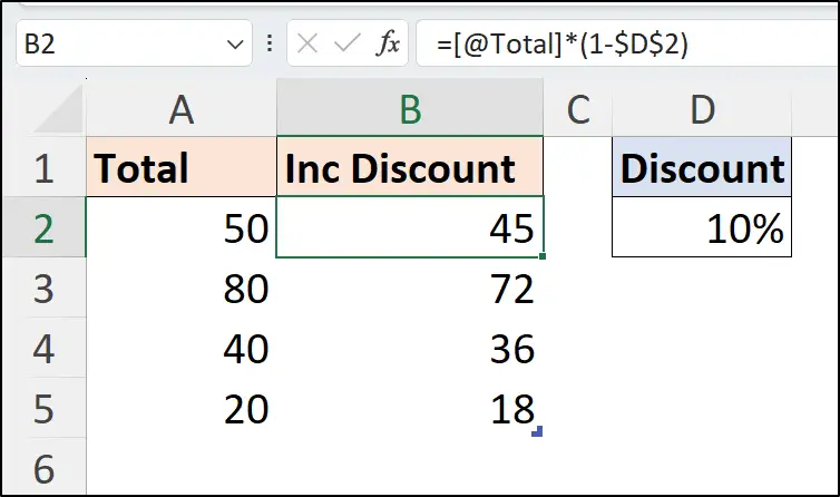 Formula applied to all the cells in the entire column