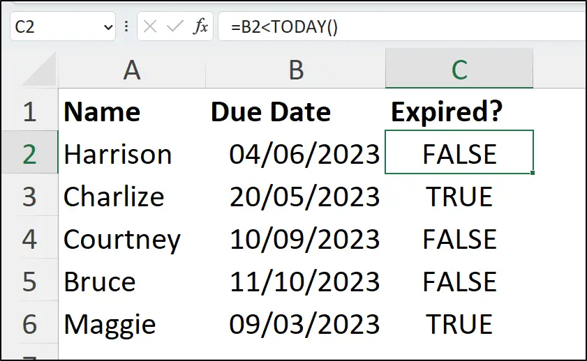 Test if a due date has passed