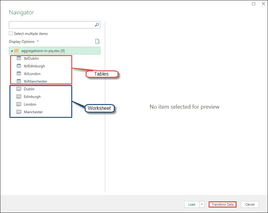 Import all sheets from the Navigator window