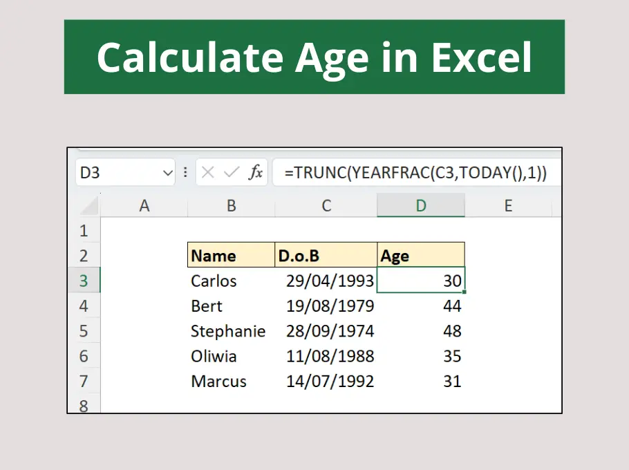 Calculate age in Excel thumbnail