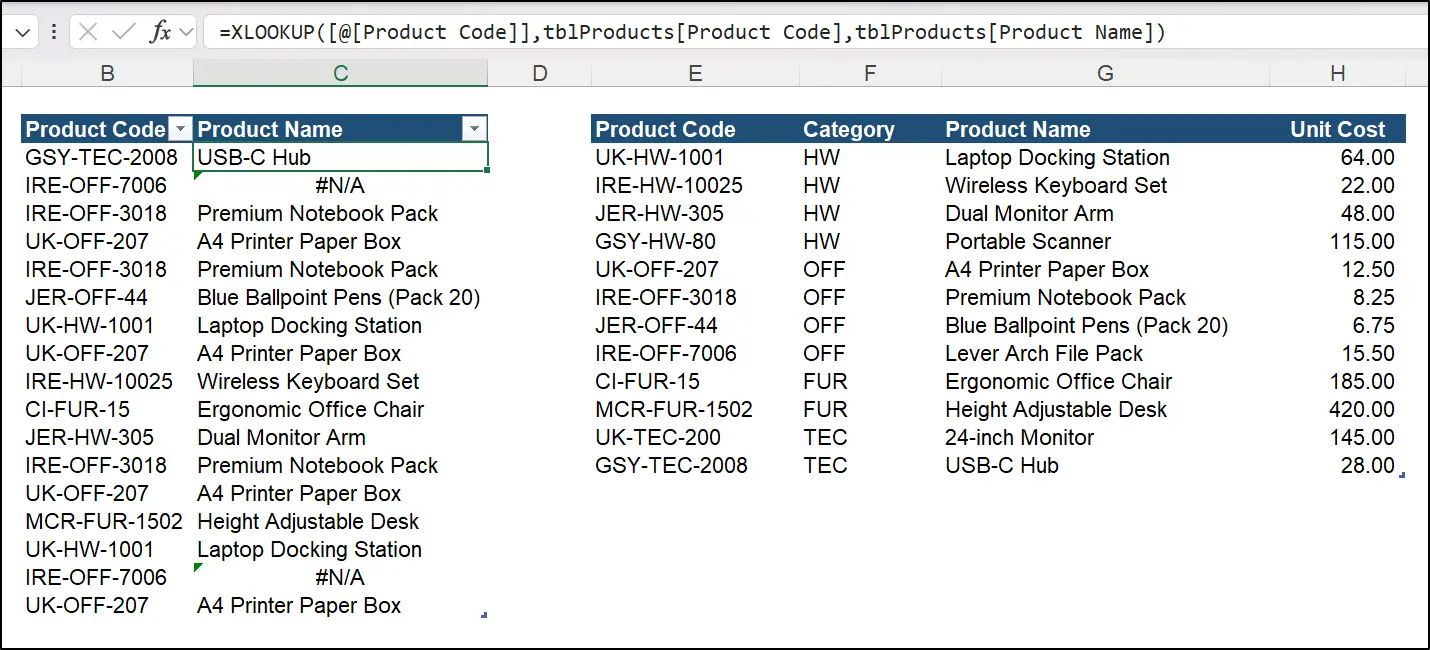 Trailing spaces causing problems with XLOOKUP function