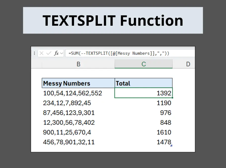 TEXTSPLIT function thumbnail